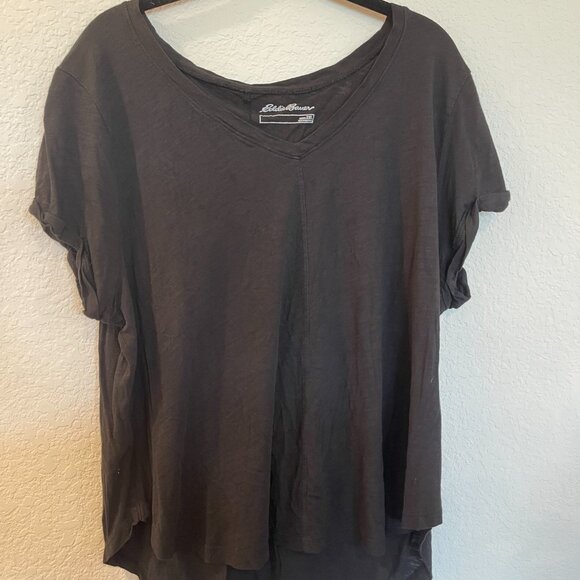 Eddie Bauer Black V-Neck T-Shirt - Picture 4 of 7